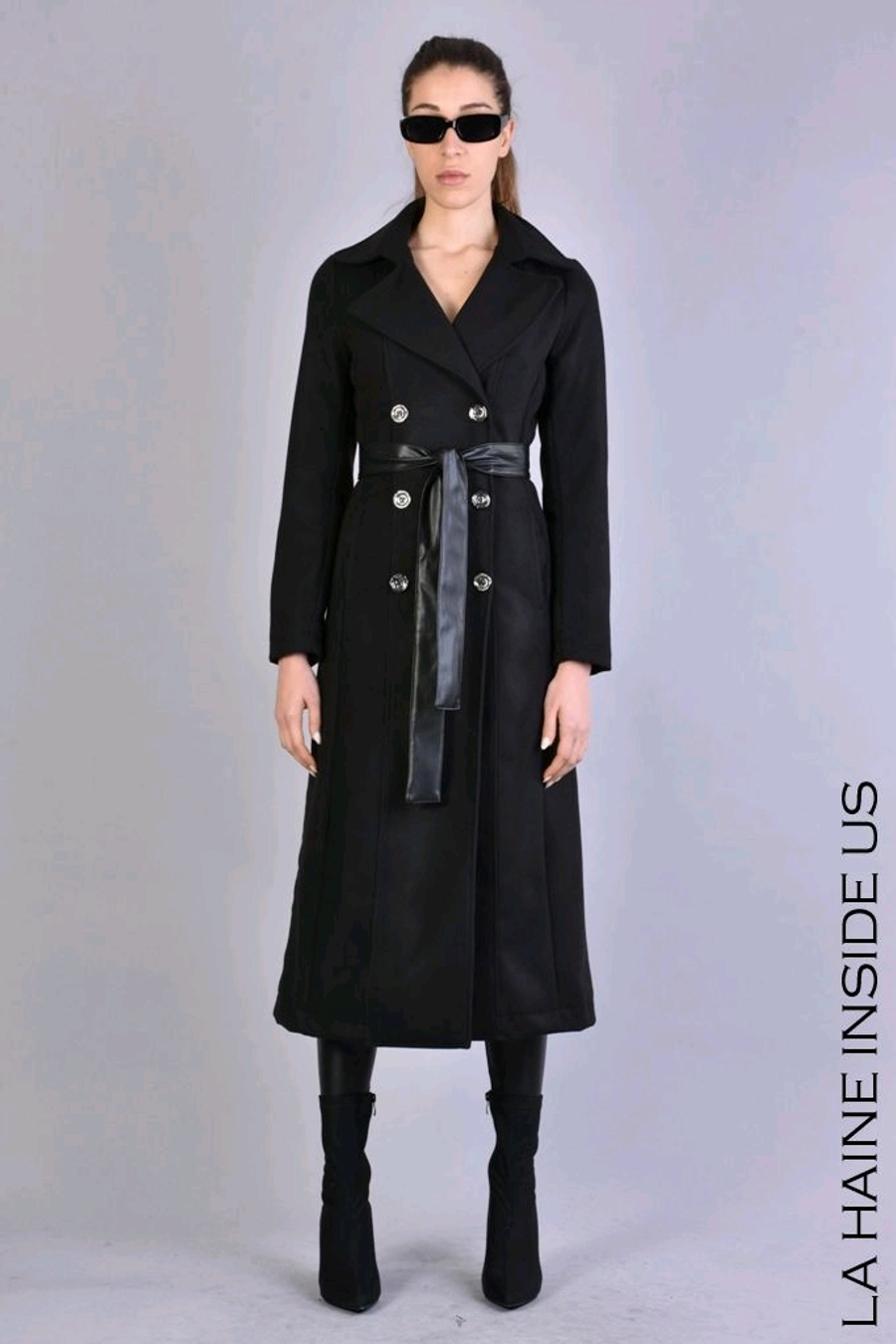 Cappotto lungo in panno foderato