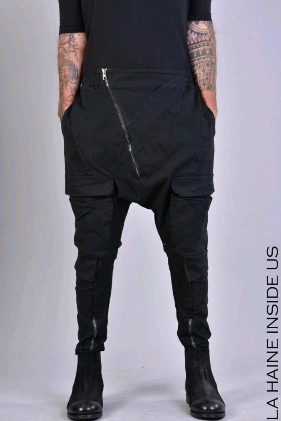 PANTALONE Gabardina Cotone Stretch Nero